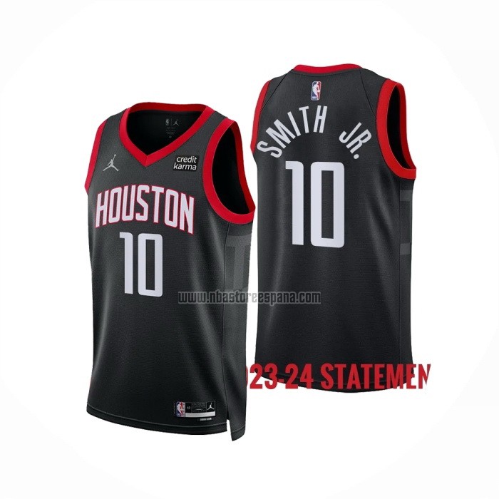 Camiseta Houston Rockets Jabari Smith Jr NO 10 Statement 2023-24 Negro